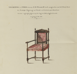 32557 Afbeelding van een stoel voor koning Willem II voor het diner, aan hem aangeboden tijdens zijn bezoek aan Utrecht ...